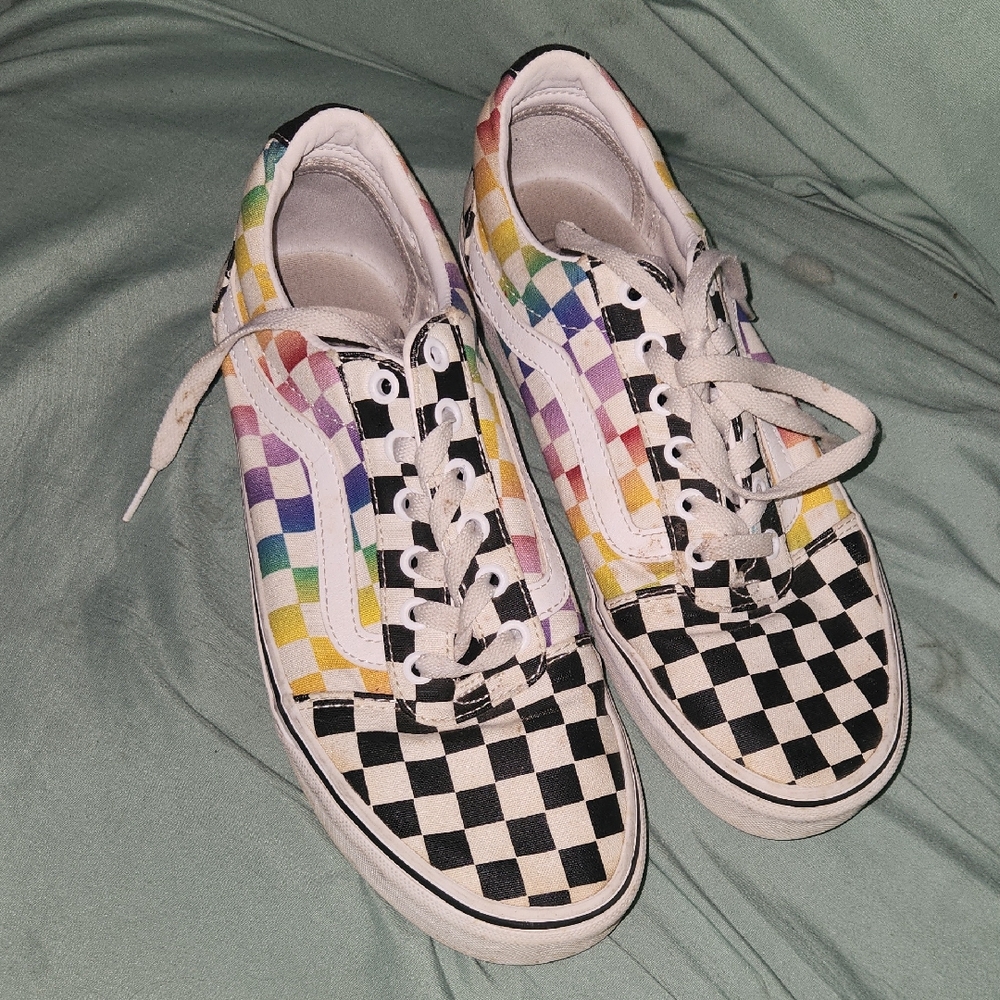 Vans Black and White Lace-Up Sneakers